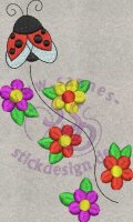 Stickmotiv: Kaefer mit Blumen