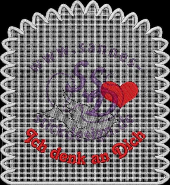 Stickmotiv: Taube mit Herz