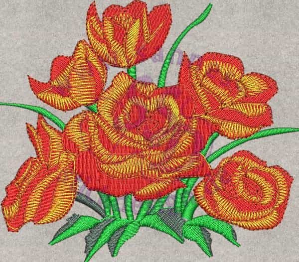 Stickmotiv: Rosenstrauch