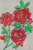 Stickmotiv: roter Blumenzweig