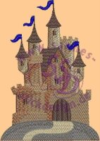 Stickmotiv: Schloss 2 braun