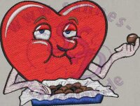 Stickmotiv: Herz mit Pralinen