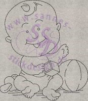 Stickmotiv: Baby mit Ball