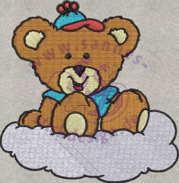 Stickmotiv: Baer auf Wolke 1