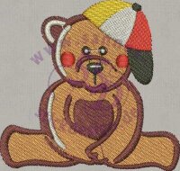 Stickmotiv: Baer mit Kappe