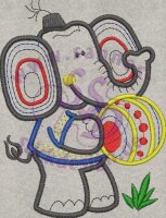 Stickmotiv: Elefant mit Ball